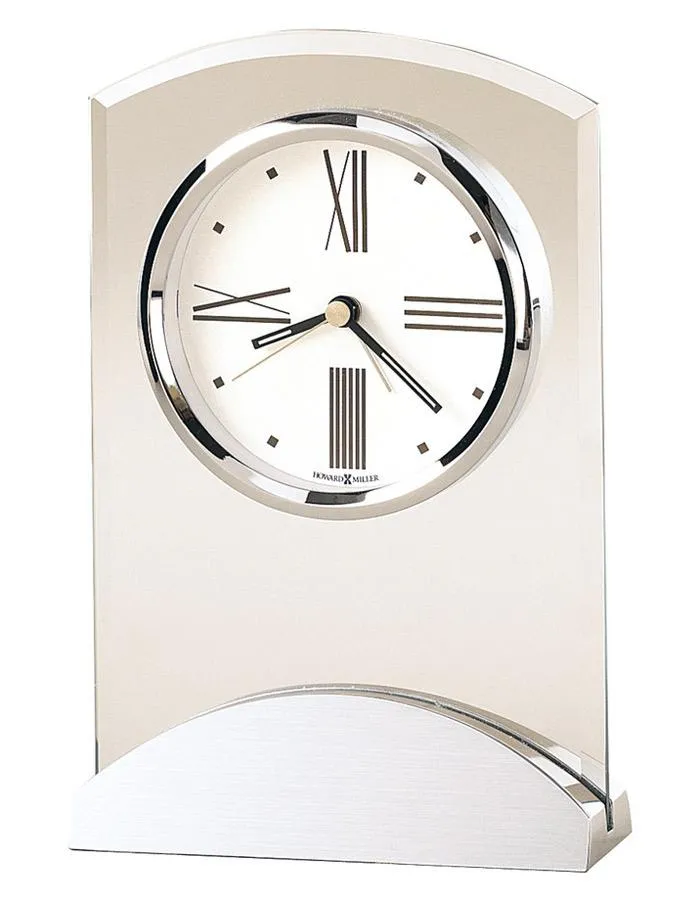 Howard Miller Tribeca Beveled Glass Table Alarm Clock - Silver Accents