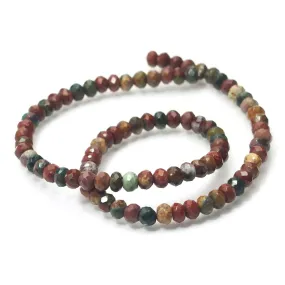 Jasper Faceted Rondelles 6mm Strand