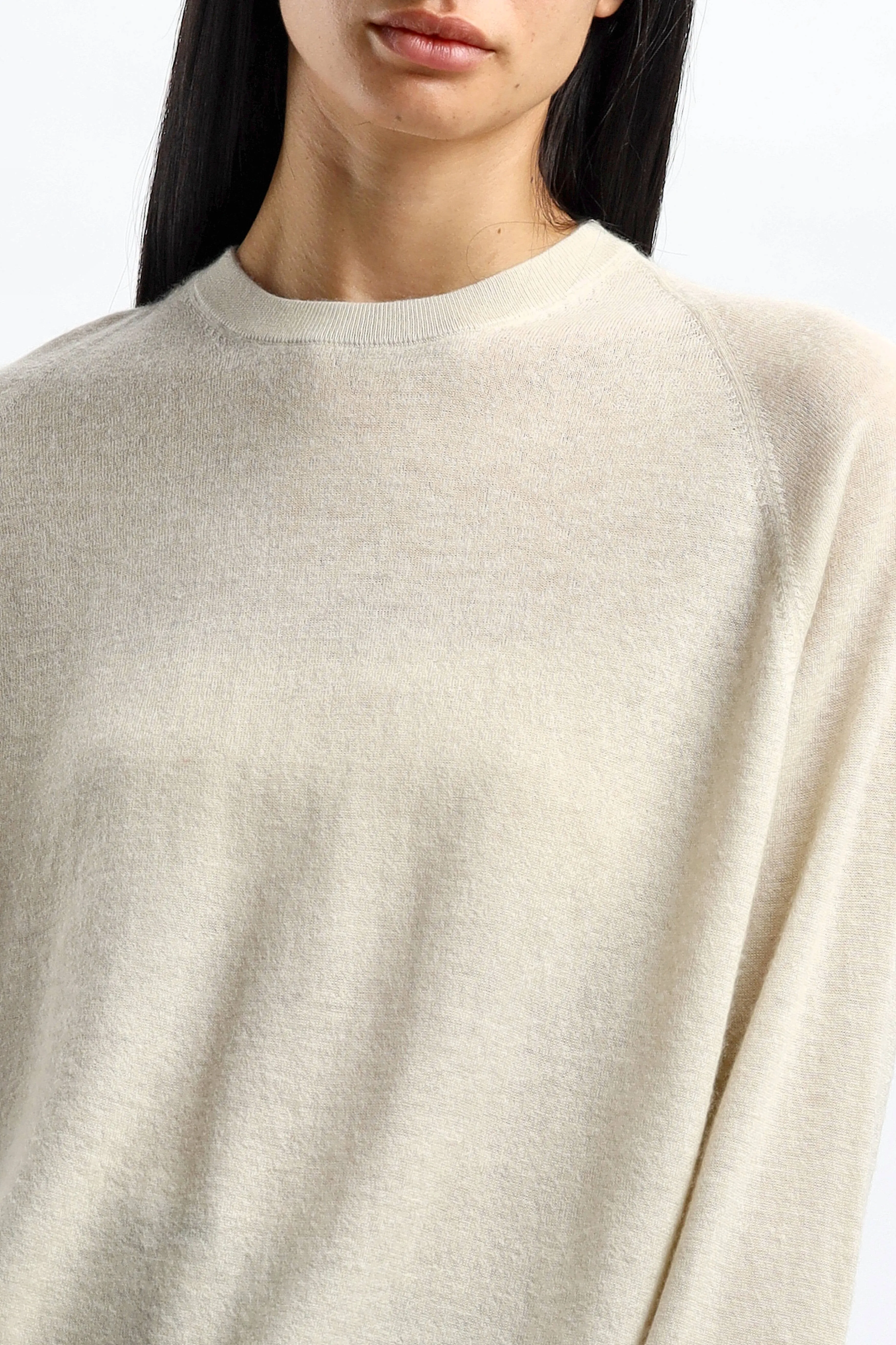 Kaschmirpullover Boyfriend in Chalk