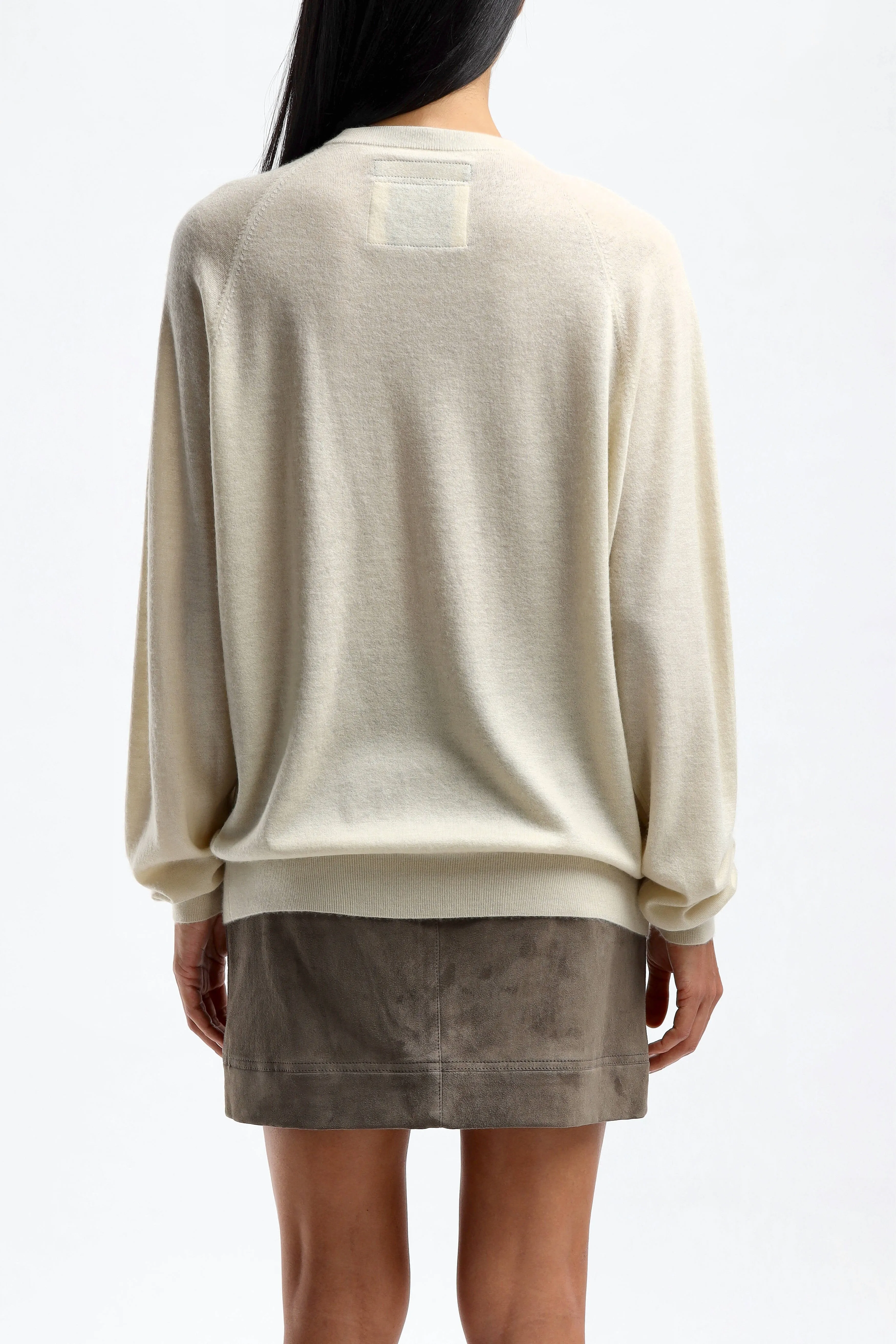 Kaschmirpullover Boyfriend in Chalk