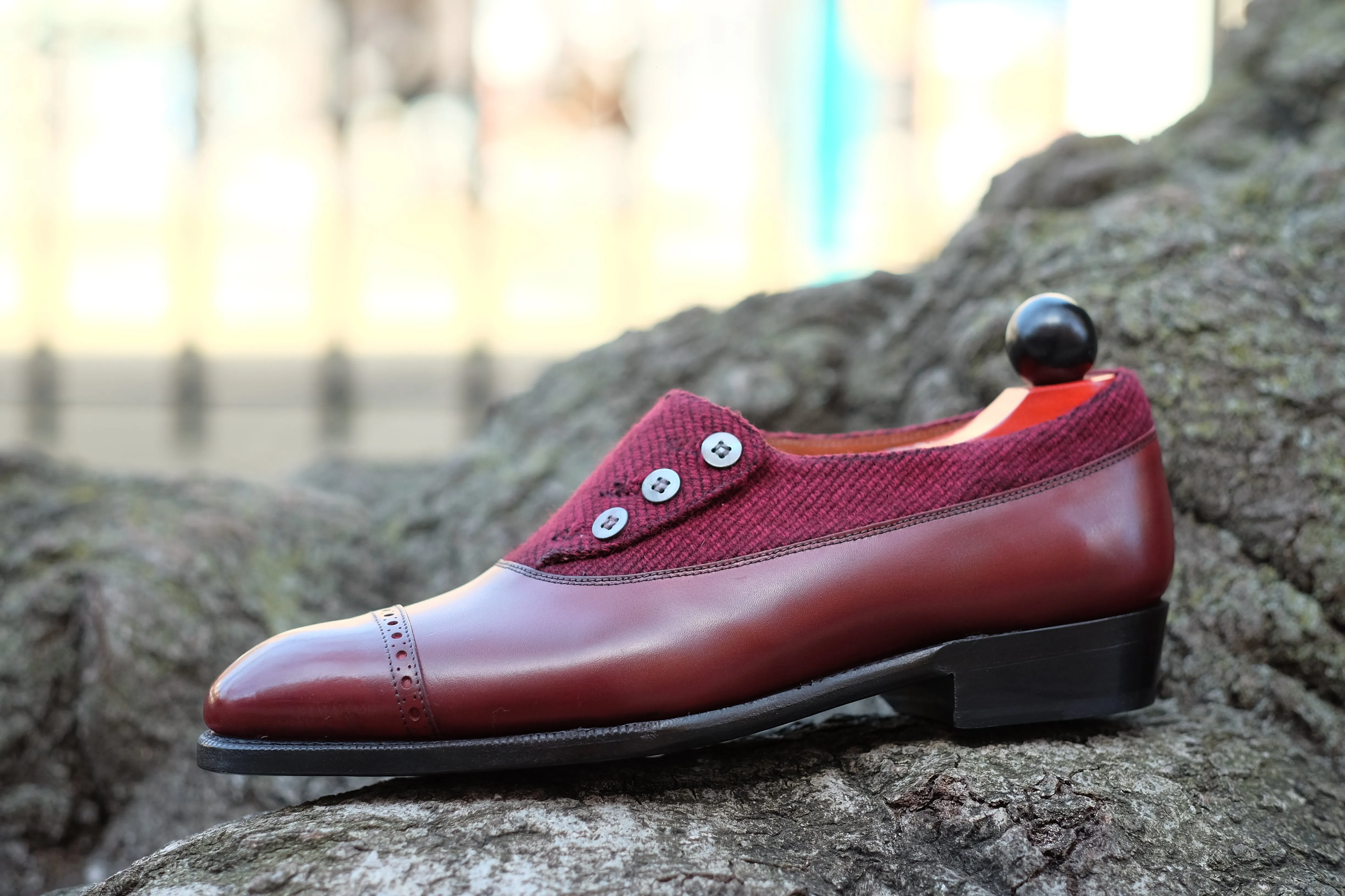 Kingston - MTO - Burgundy Calf / Red Poulsbo - NGT Last - Single Leather Sole