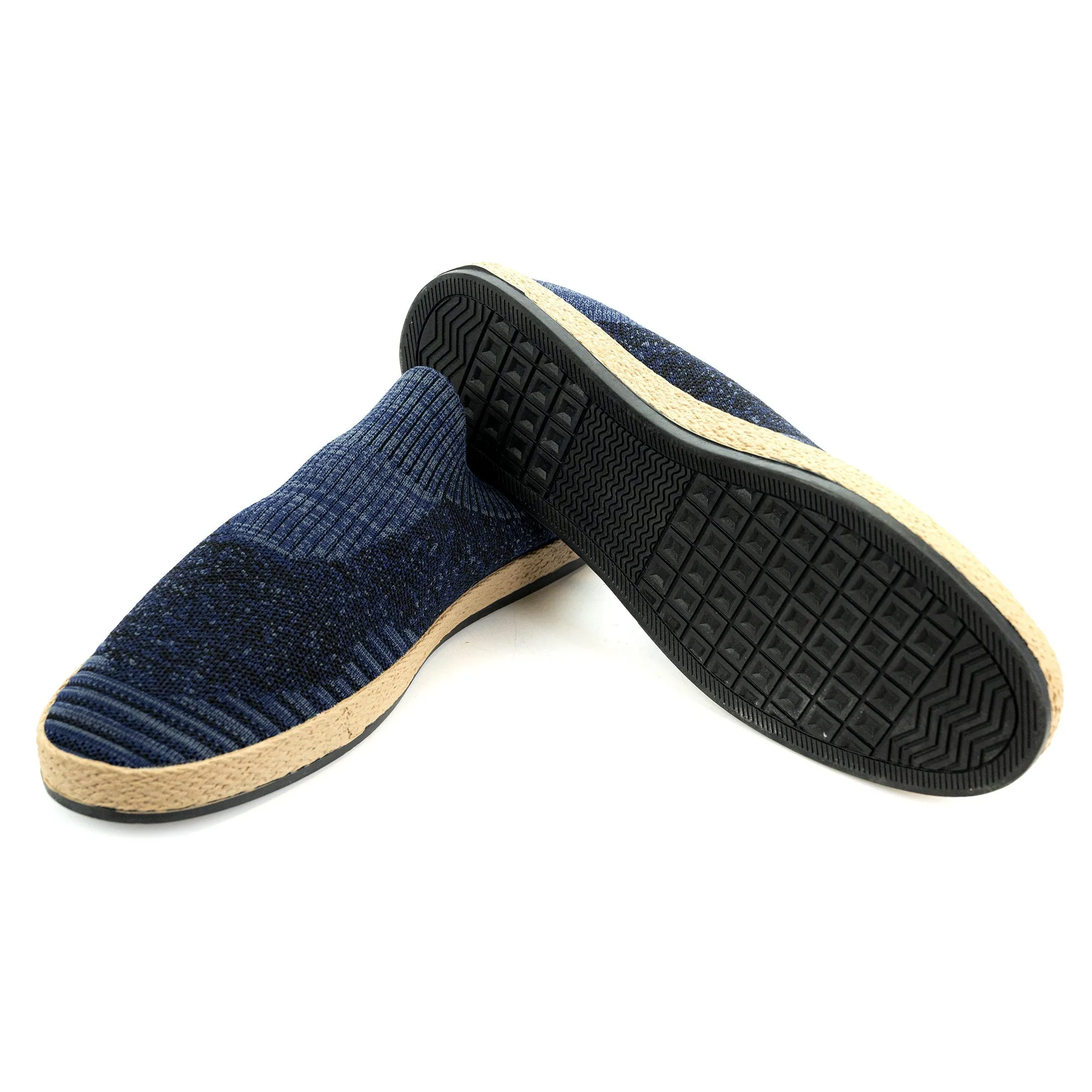 Laceless Knitted Sneakers-Navy