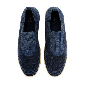 Laceless Knitted Sneakers-Navy