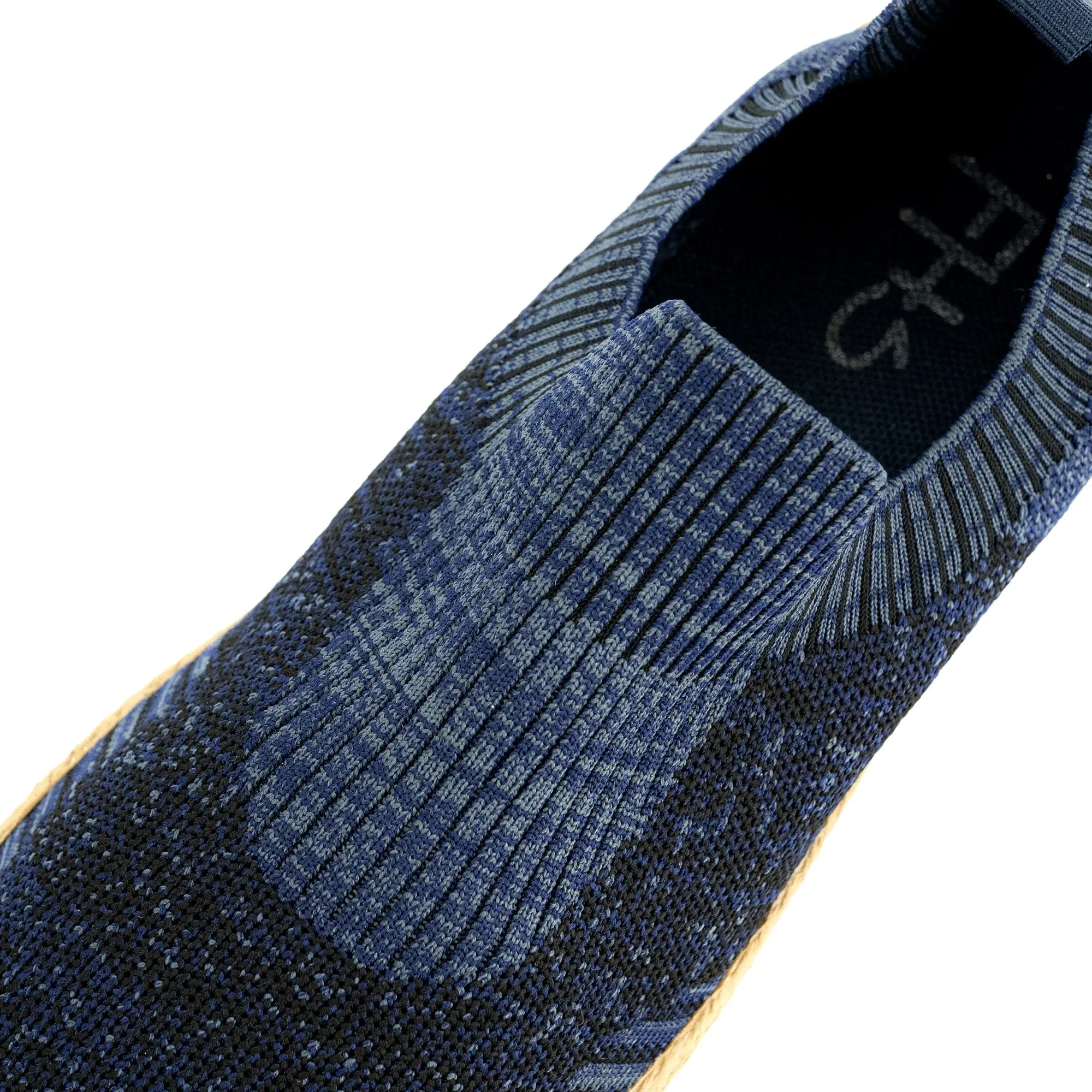 Laceless Knitted Sneakers-Navy