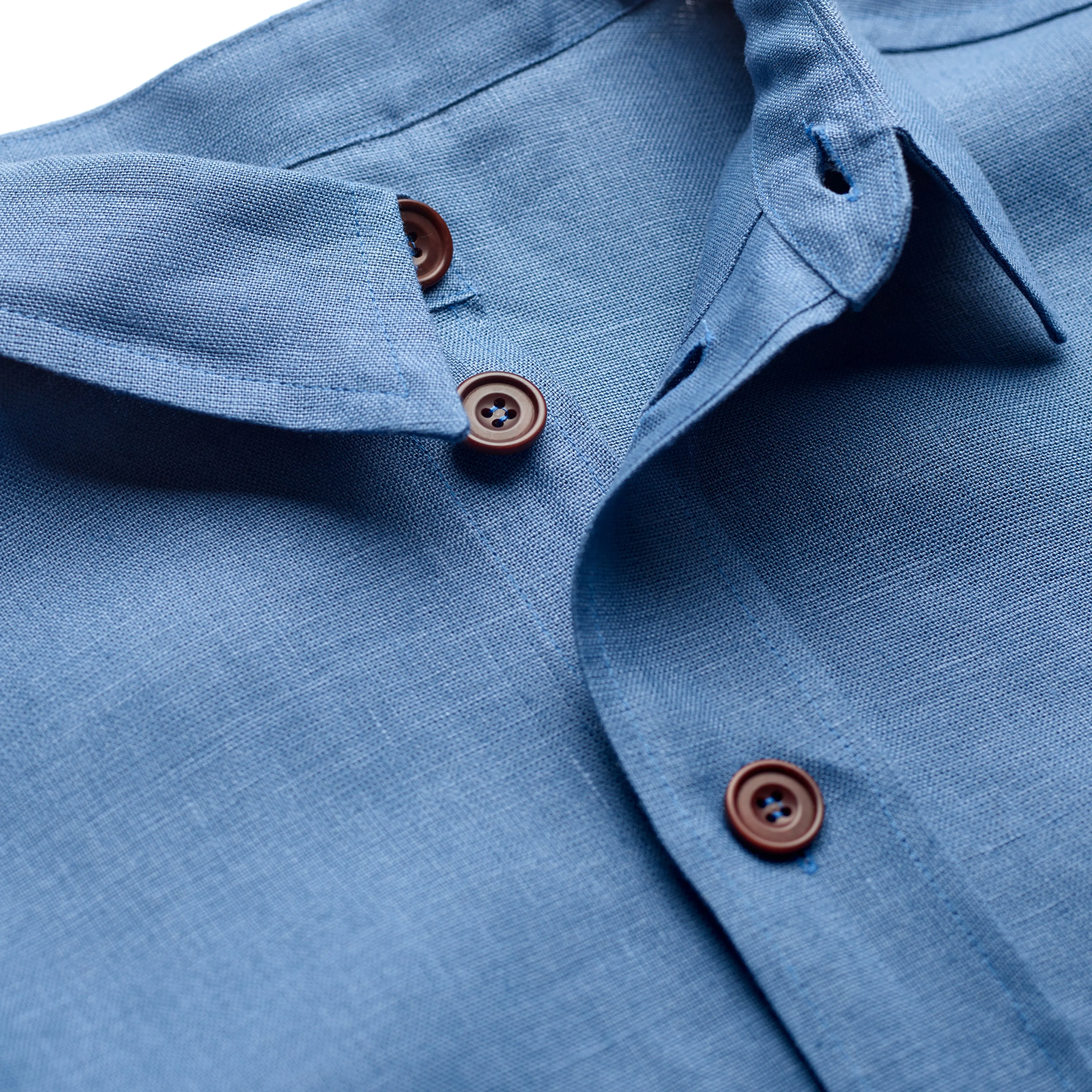 Lagan Blue Linen Overshirt