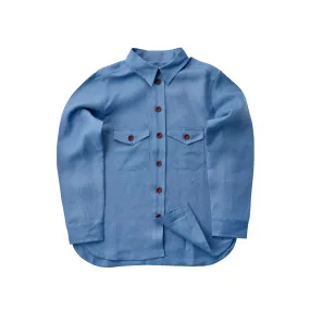 Lagan Blue Linen Overshirt