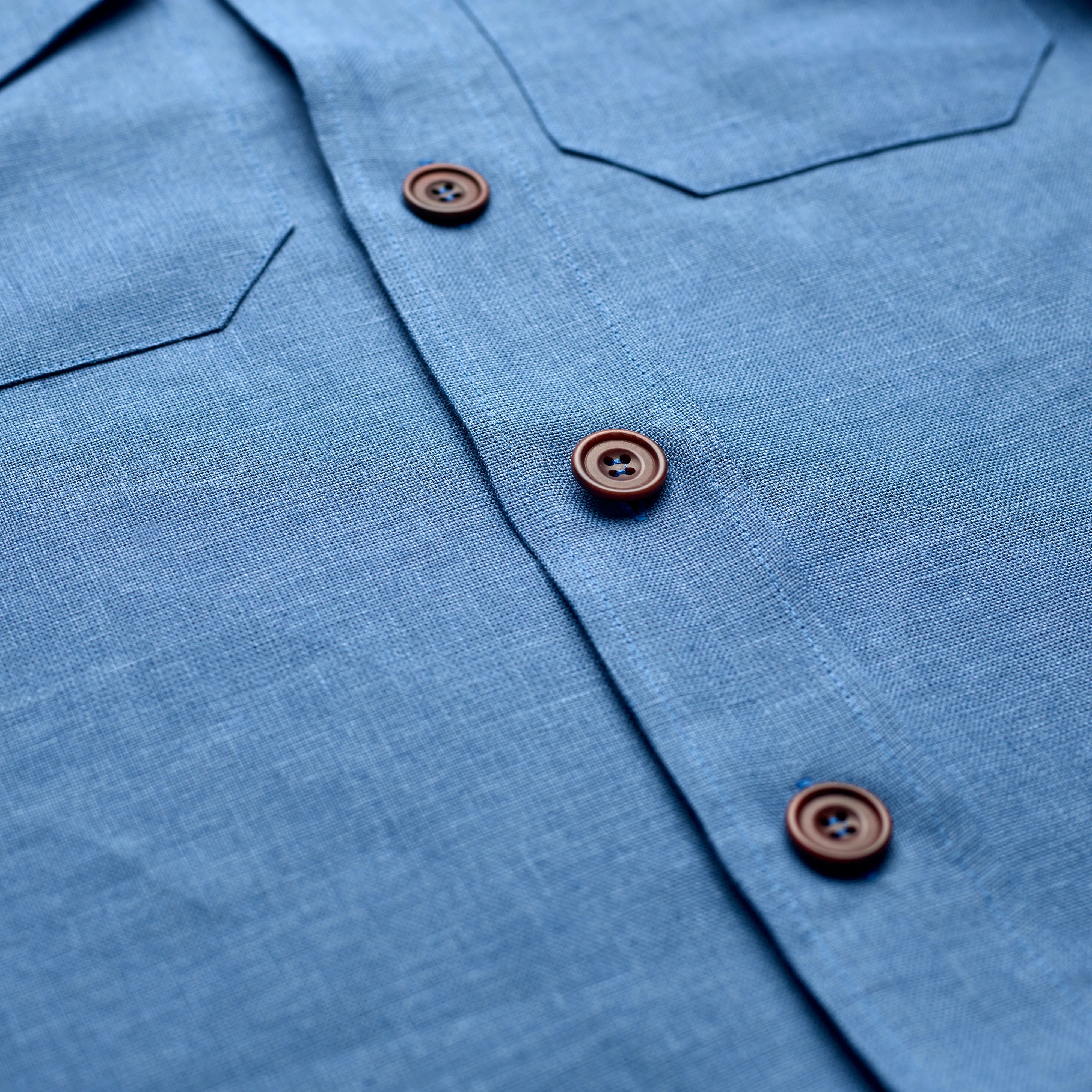 Lagan Blue Linen Overshirt