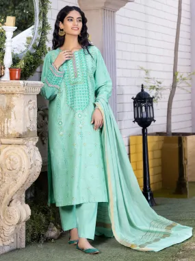 Limelight Light Green Yarn Dyed 3-Piece Suit (P7636SU)