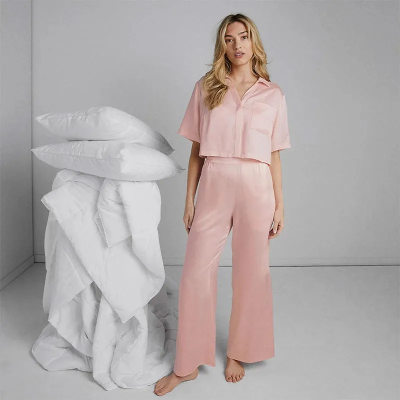 LUNYA | Washable Silk High Rise Pant Set - Limited Edition Frosted Rose