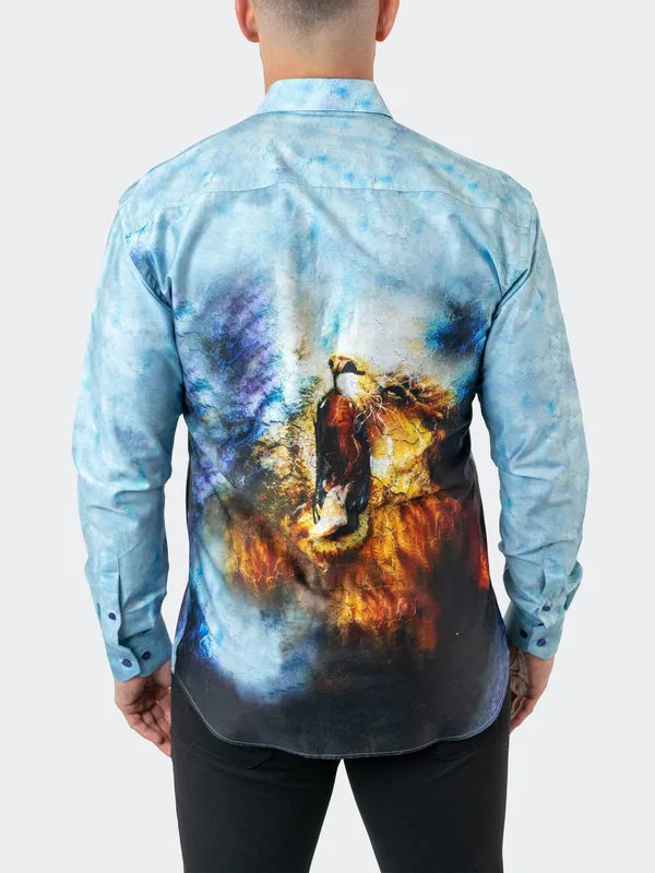 Maceoo Stretch Shirt | Fibonacci LionMozaic 06 Blue