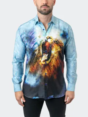 Maceoo Stretch Shirt | Fibonacci LionMozaic 06 Blue