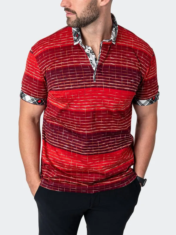 Maceoo Stretch Short-Sleeve Polos | Polo MozartUndecided Red