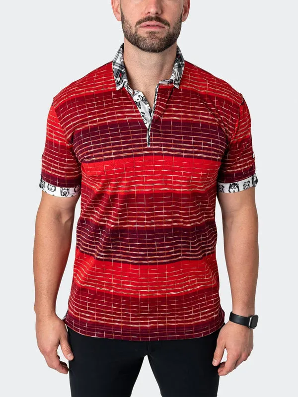 Maceoo Stretch Short-Sleeve Polos | Polo MozartUndecided Red