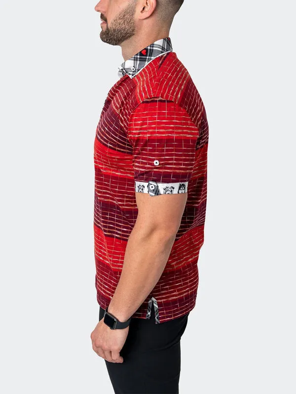 Maceoo Stretch Short-Sleeve Polos | Polo MozartUndecided Red