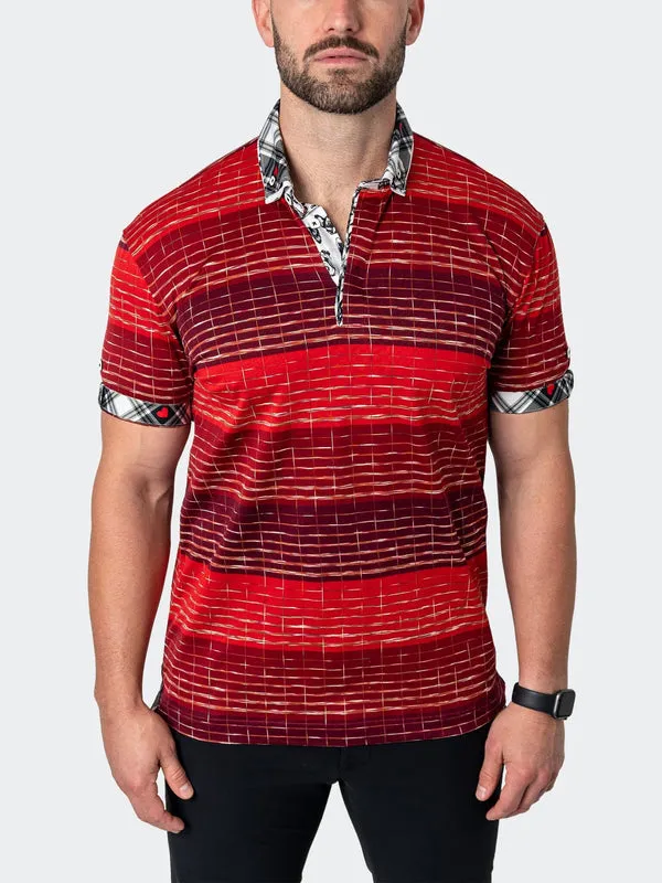 Maceoo Stretch Short-Sleeve Polos | Polo MozartUndecided Red