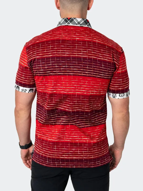 Maceoo Stretch Short-Sleeve Polos | Polo MozartUndecided Red