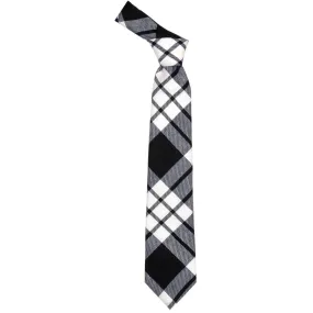 MacFarlane Black/ White Modern Tartan Tie