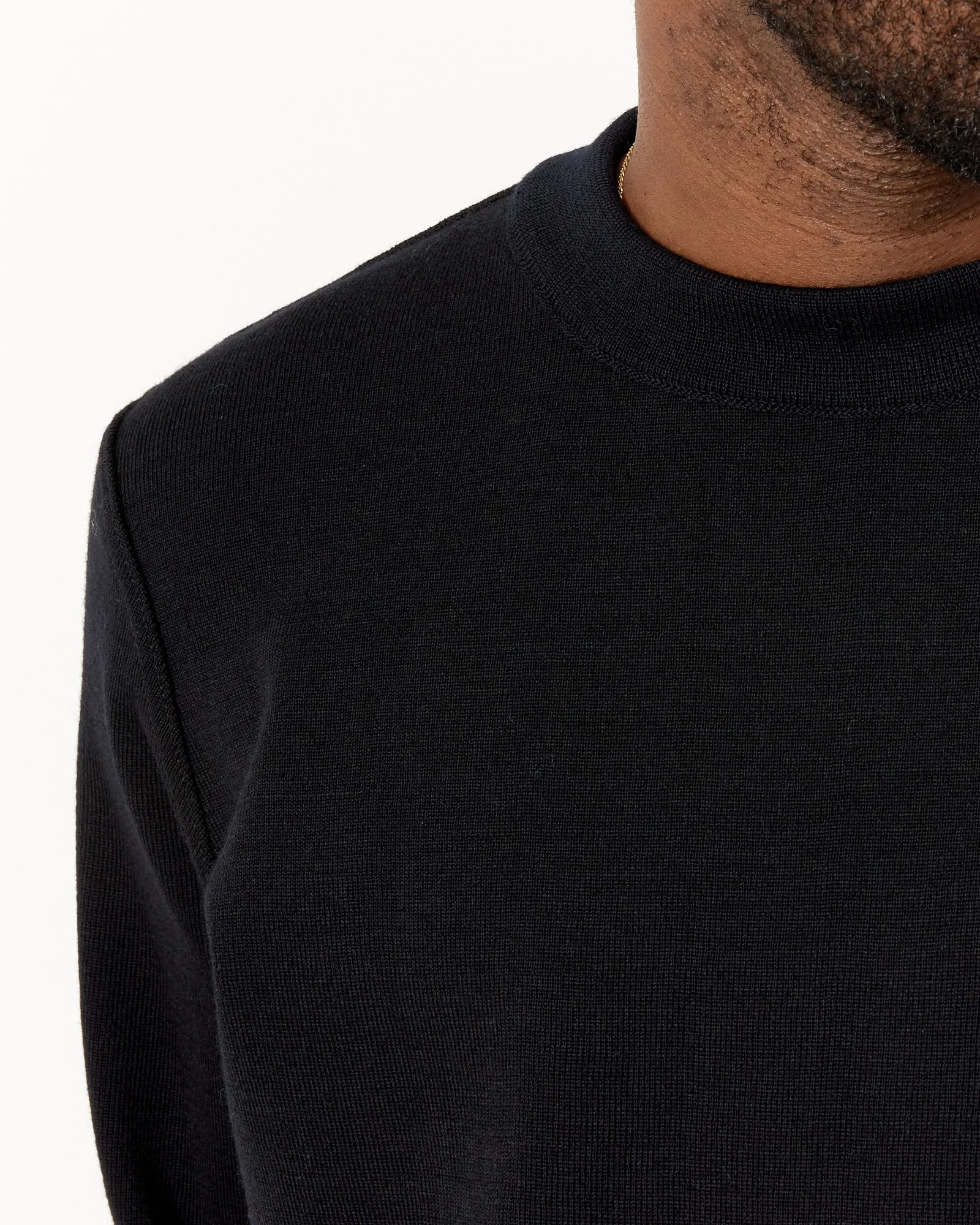 Marine Crew Neck in Residual Black