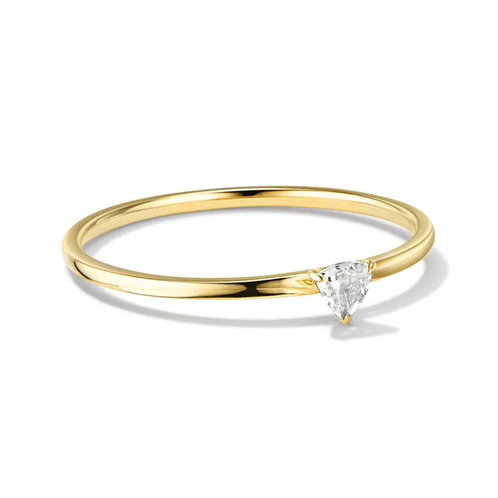 Moissanite Trillion Stacker Ring