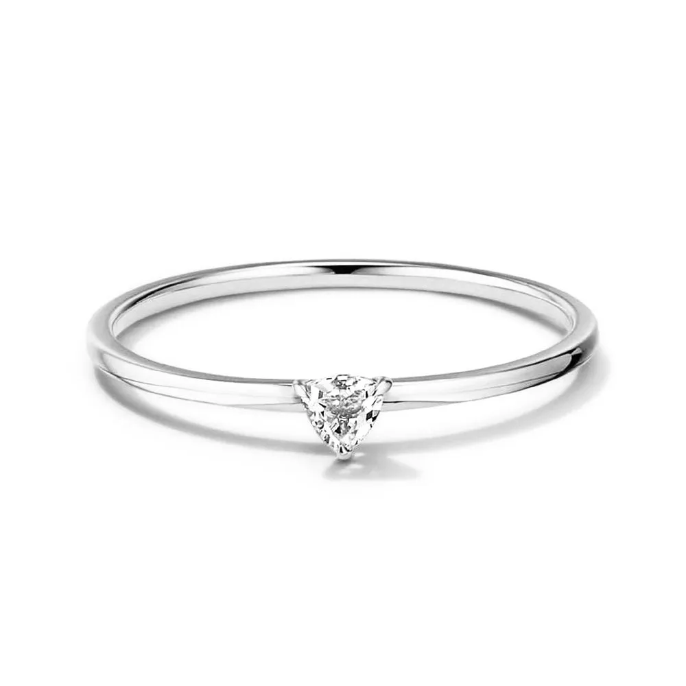 Moissanite Trillion Stacker Ring