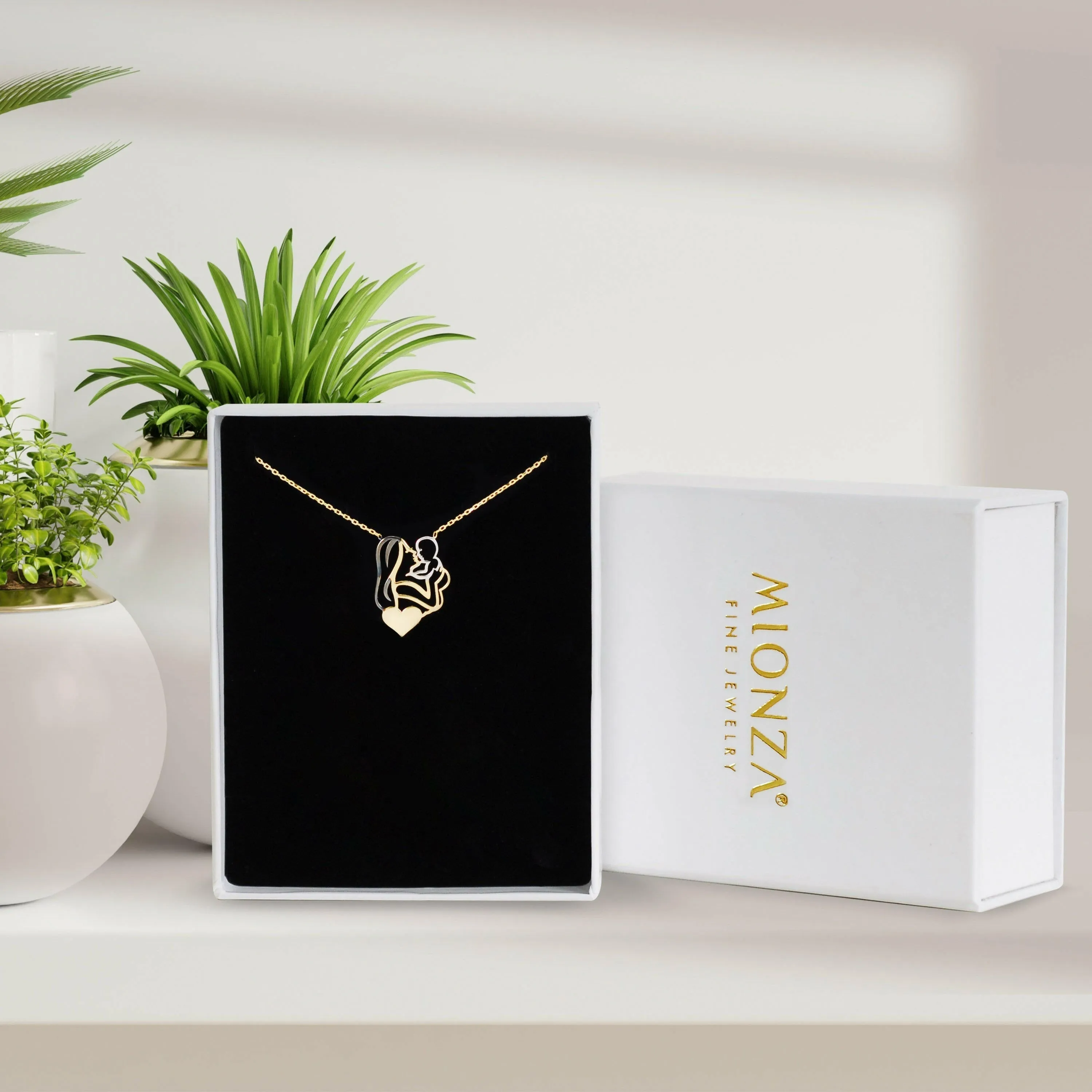 New Mom Necklace | 14K Solid Gold