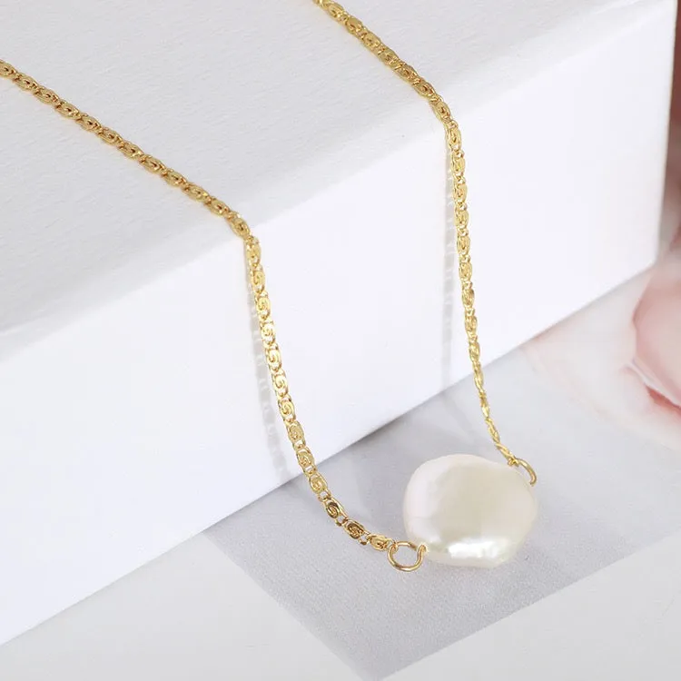 One Drop Baroque Pearl Pendant Choker Necklace