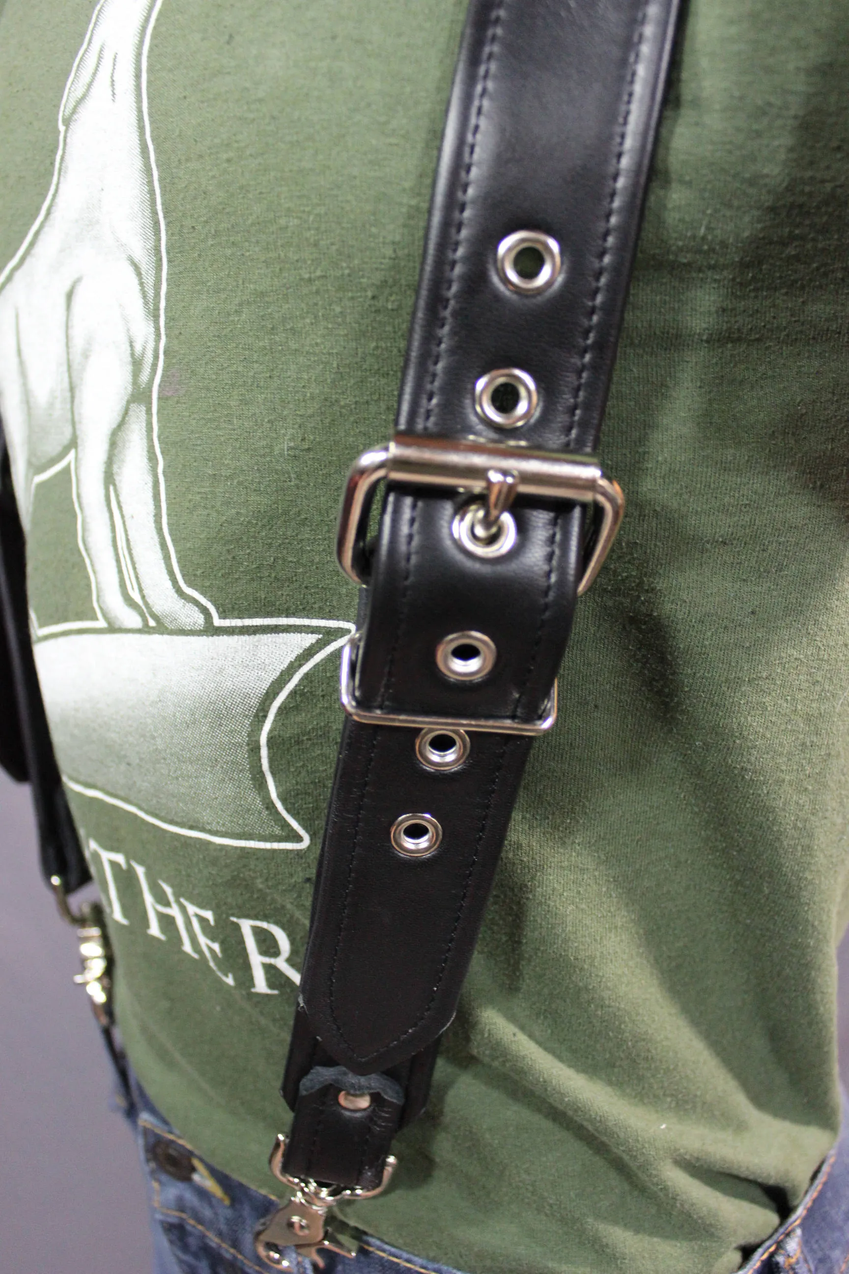 Our Back to Basics Black Leather Suspenders!