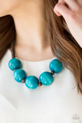 Paparazzi Necklace ~ Oh My Miami - Blue Wooden Necklace