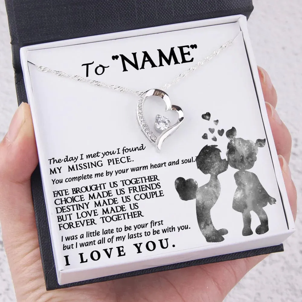 Personalized Cordate Shape Necklace With Box