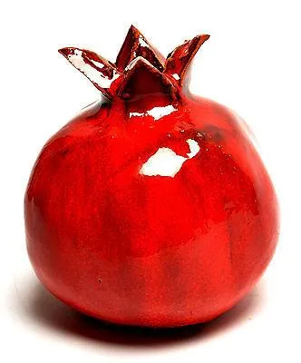 Red Pomegranate Hand Made Art Ceramic Large Size