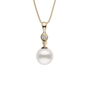 Romantic Collection 8.0-9.0 mm Freshadama Freshwater Pearl & Diamond Pendant