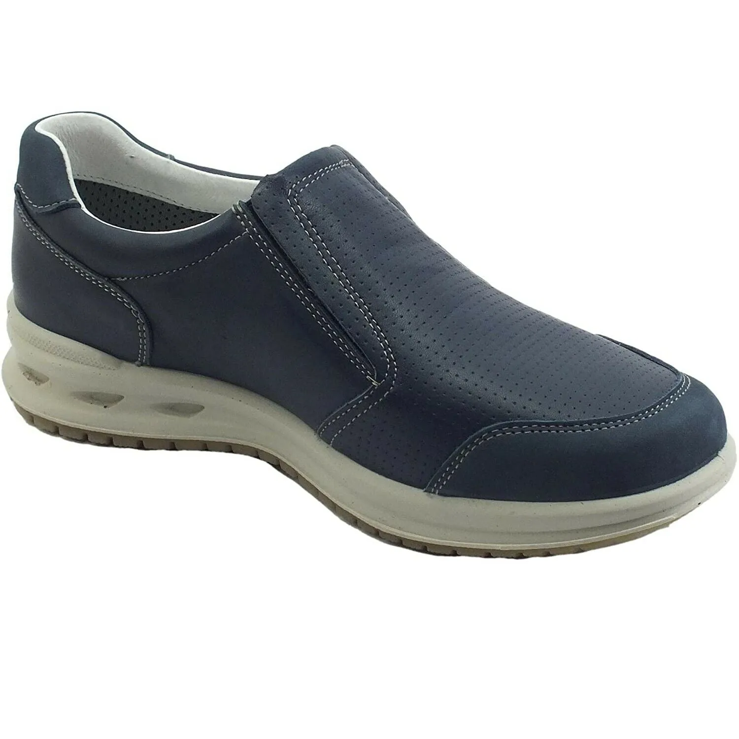 Scarpe uomo Grisport - Art. 43003T17 mocassino navy in pelle casual