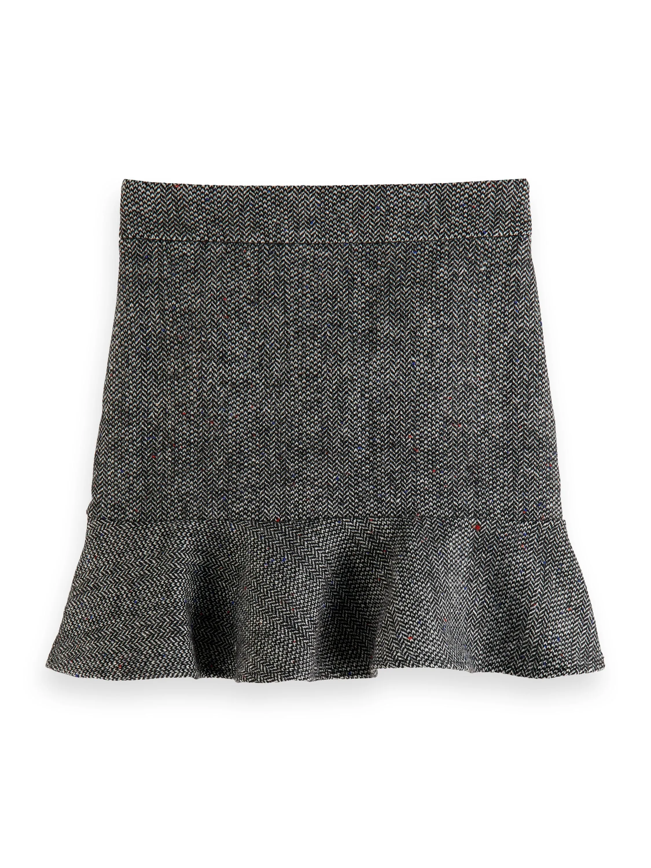 SCOTCH AND SODA FW23 Herringbone Wool Blend Mini Skirt