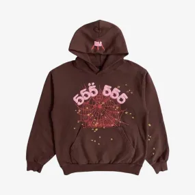 Sp5der 'Angel Number 555' Pullover Hoodie Brown SS22