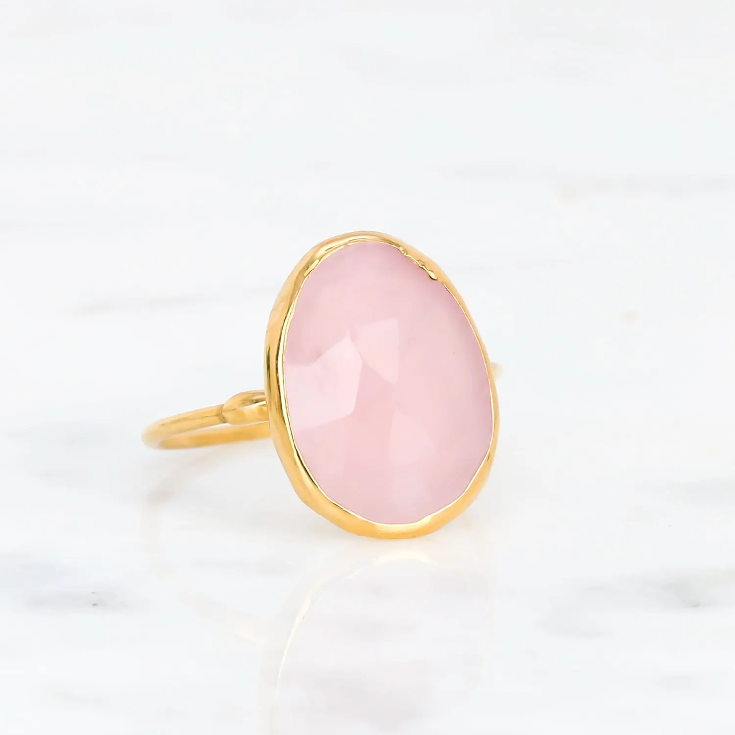 Statement Rose Quartz Ring