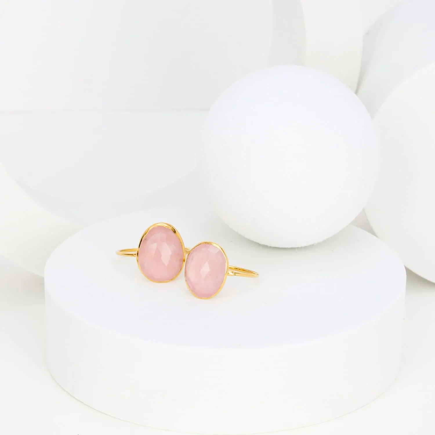 Statement Rose Quartz Ring