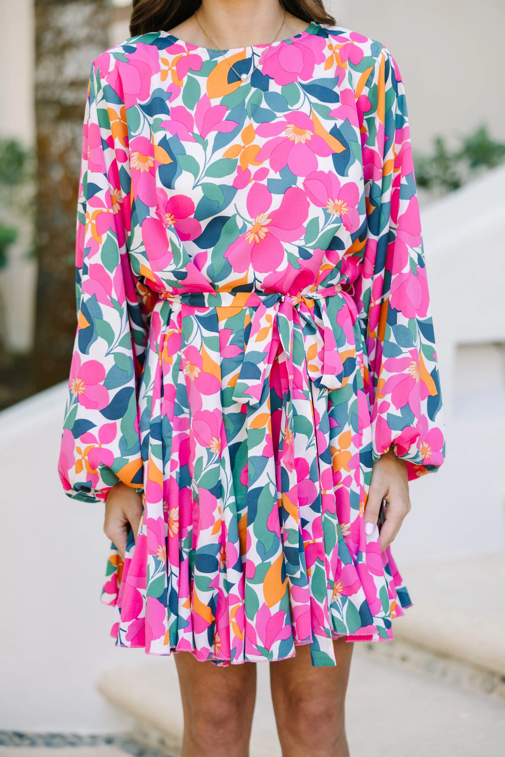 Stay Close Pink Floral Dress