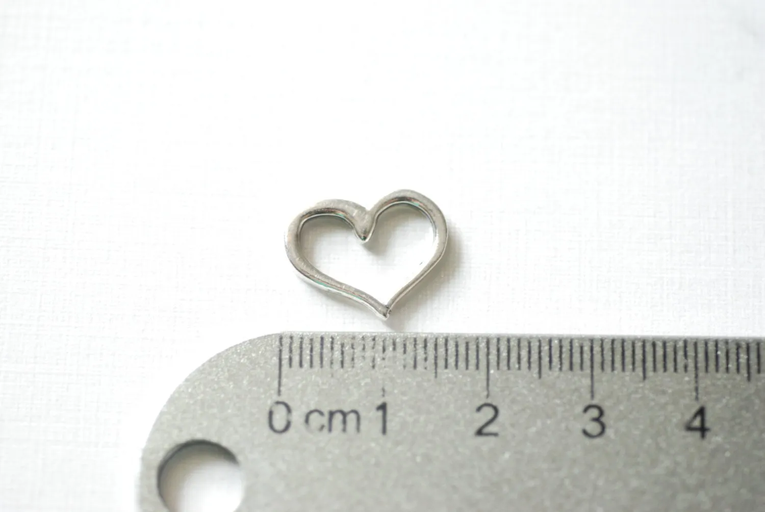 Sterling Wholesale Silver Open Heart Connector Charm- 925 Silver Heart Charm Pendant, Silver Heart Charm, Sterling Silver Heart Spacer Link, 84