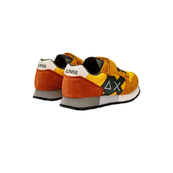 Sun68 boy's sneakers shoe with elastic lace and velcro Jaki Solid Z43313K 23 yellow