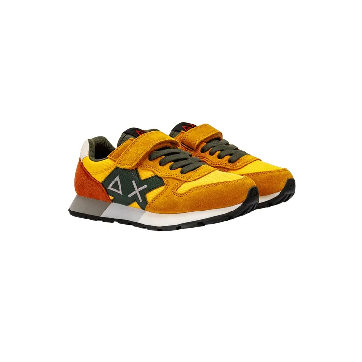 Sun68 boy's sneakers shoe with elastic lace and velcro Jaki Solid Z43313K 23 yellow