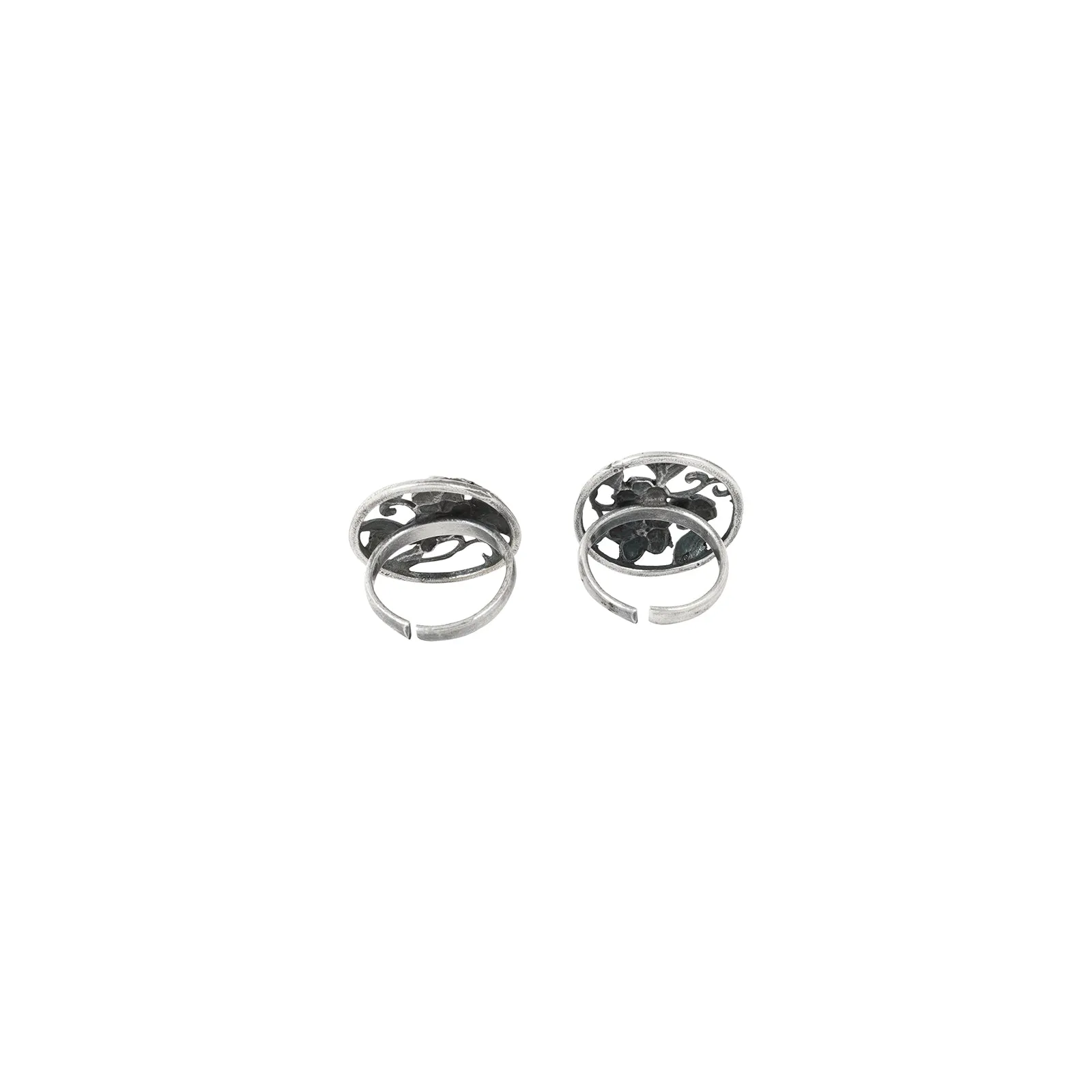 Teejh Daar Silver Oxidised Toe Rings