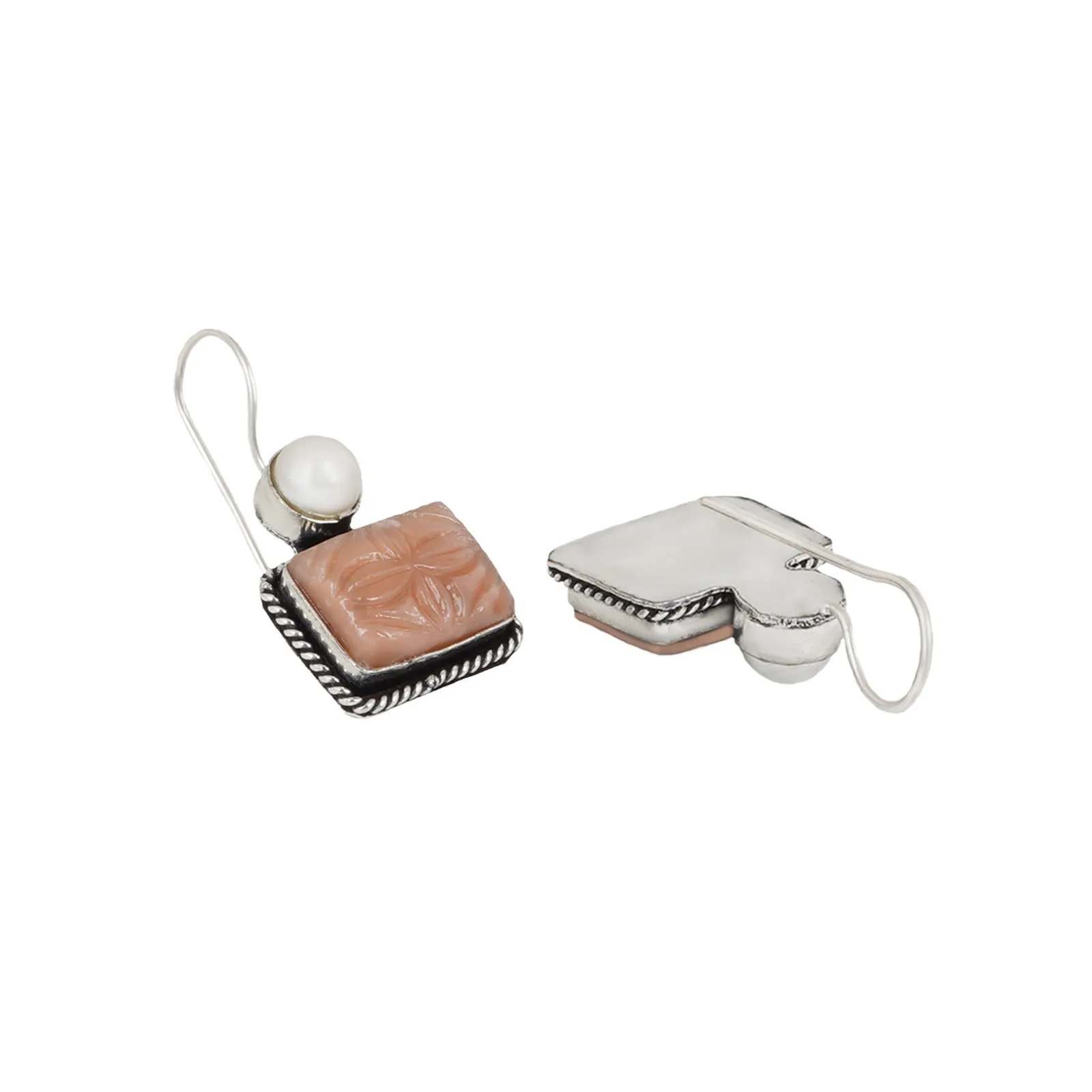 Teejh Diti Brown Stone & Pearl Earrings