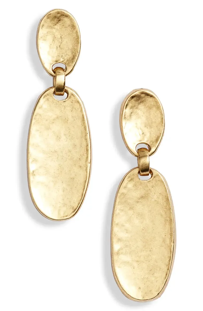 Textured oval drop clip-on Earrings