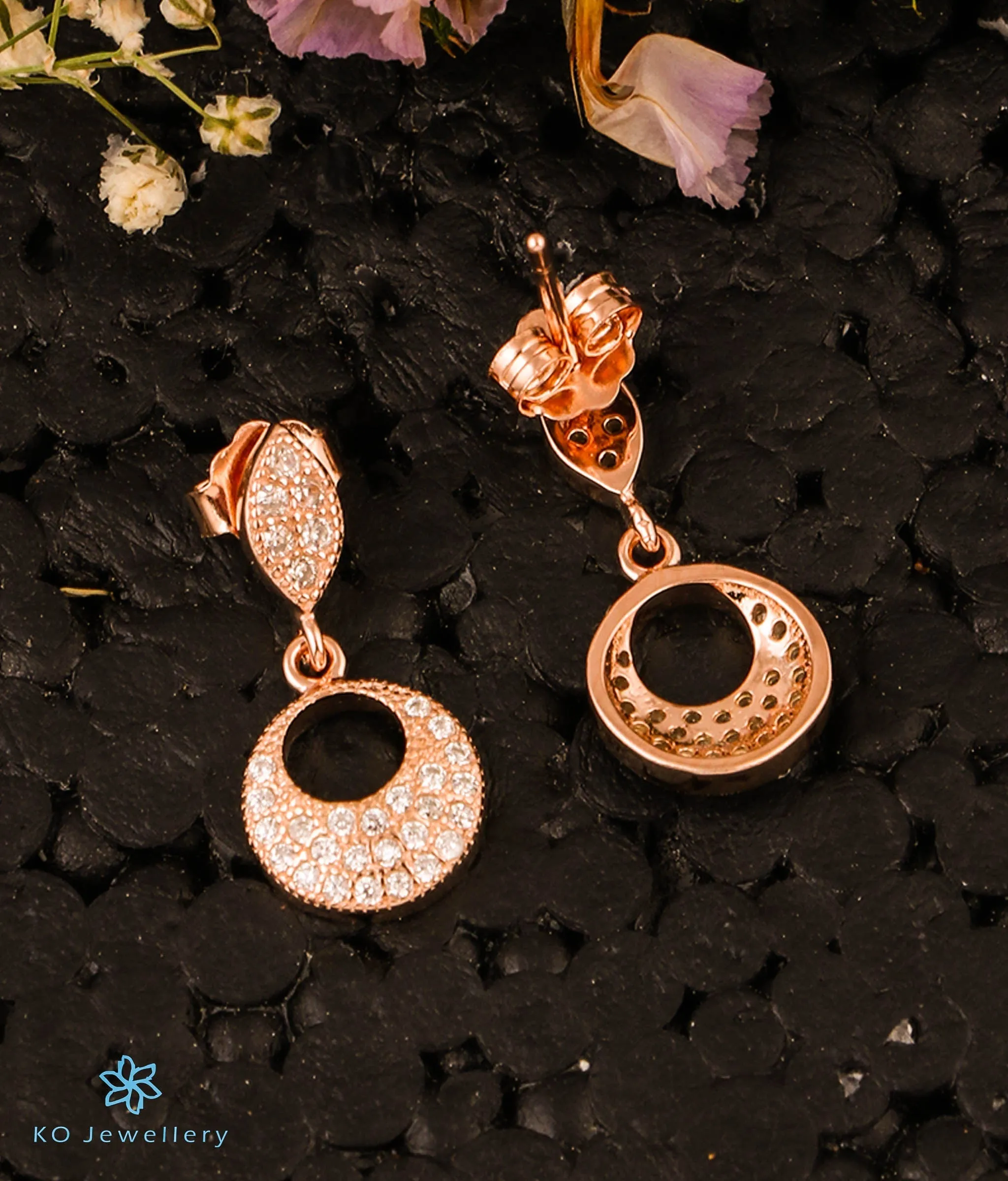 The Sparkly Silver Rosegold Earstuds