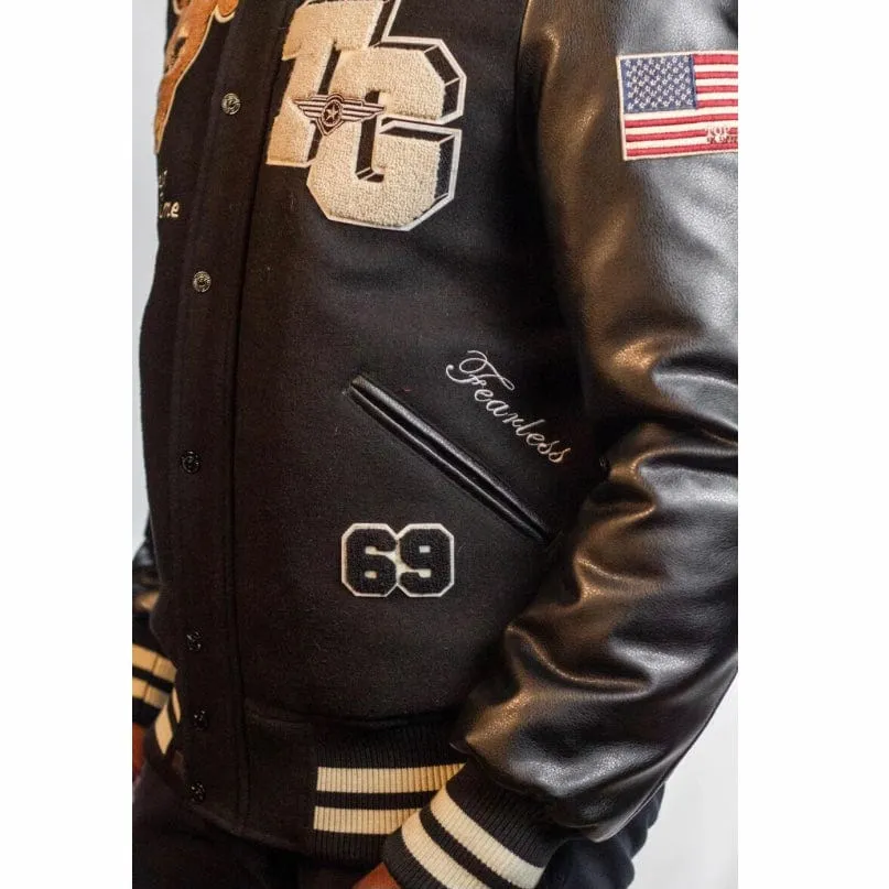 Top Gun Goat Varsity Jacket (Black/Black) TGJ2249