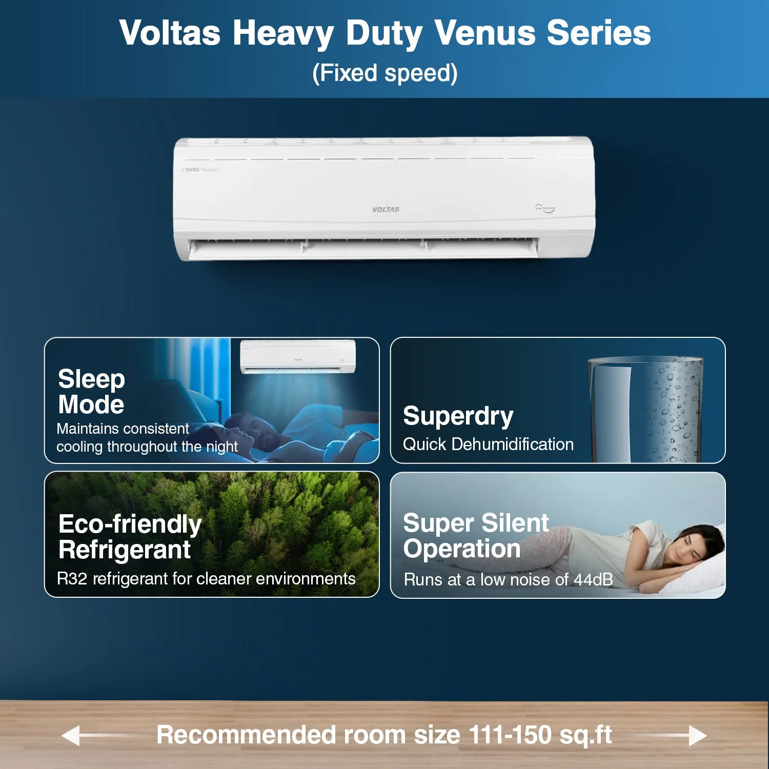 Voltas Fixed Speed Heavy Duty Split AC, 1.5 Ton, 3 star - 183 Venus Plus