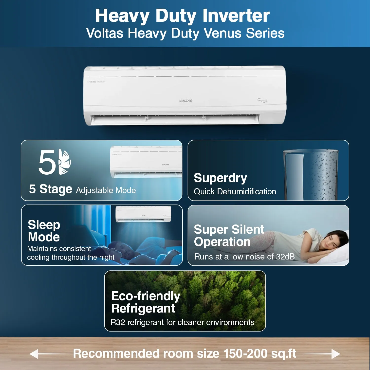 Voltas Heavy Duty Inverter Split AC, 2 Ton, 5 star - 245V Venus Plus